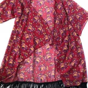 Lula Roe Monroe Kimono with fringe